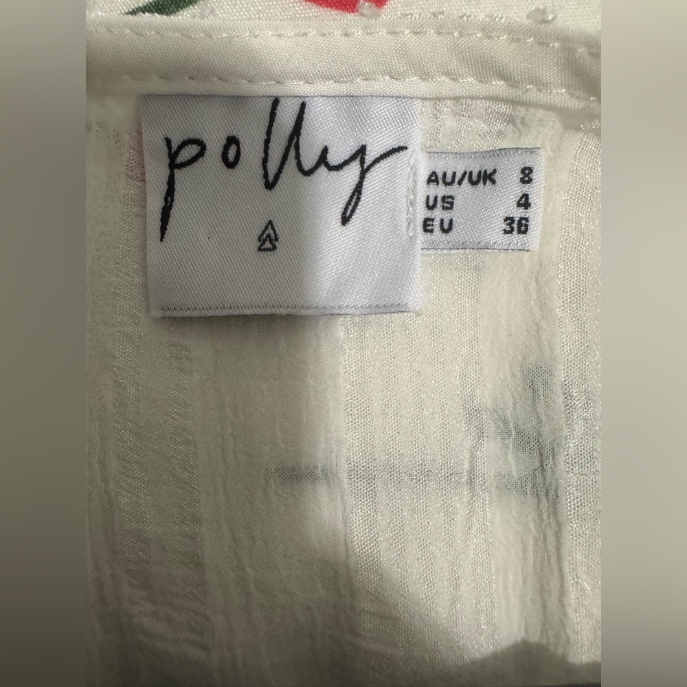 Polly White Textured Short Sleeve Dress - Picture 3 of 3